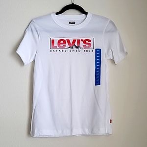 New Boys White Levi's T-Shirt Size 10/12